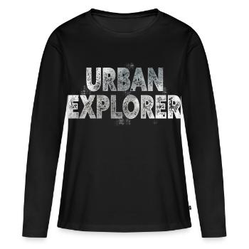 Urban Explorer - Frauen Premium Bio Langarmshirt - Schwarz - Vorne - Julia (174cm)