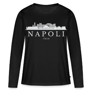 Silhouette de Naples, Naples Italie - T-shirt manches longues Premium bio Femme - noir - Devant - Julia (174cm)