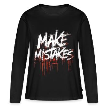 Mache Fehler - Frauen Premium Bio Langarmshirt - Schwarz - Vorne - Julia (174cm)