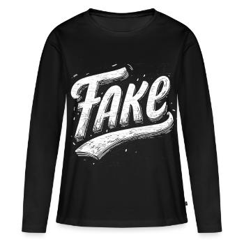 Faux - T-shirt manches longues Premium bio Femme - noir - Devant - Julia (174cm)