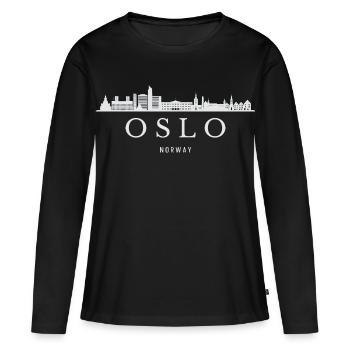 Oslo Skyline, Oslo Norvège - T-shirt manches longues Premium bio Femme - noir - Devant - Julia (174cm)