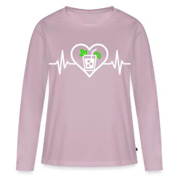 Mojito Heart Aperitif Cocktail - Women's Premium Organic Long Sleeve Shirt - dusky pink - Front - Julia (174cm)
