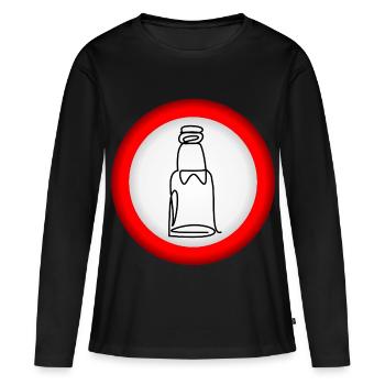 INTERDIRE LA BOUTEILLE DE BIÈRE - T-shirt manches longues Premium bio Femme - noir - Devant - Julia (174cm)