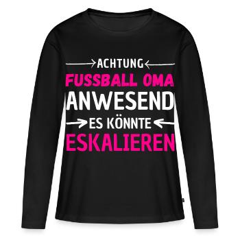 Grandma in the stadium: Football escalation - Women's Premium Organic Long Sleeve Shirt - black - Front - Julia (174cm)