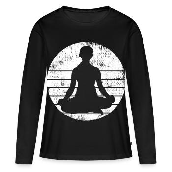 Croquis de yogi - T-shirt manches longues Premium bio Femme - noir - Devant - Julia (174cm)