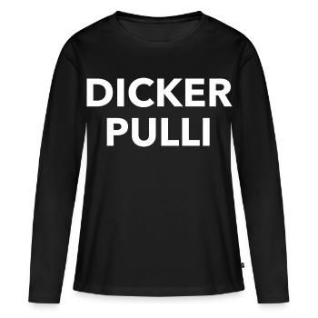 Pull épais Contraste typo - T-shirt manches longues Premium bio Femme - noir - Devant - Julia (174cm)