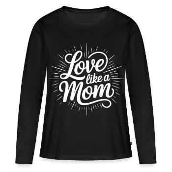 Aimer comme une maman - T-shirt manches longues Premium bio Femme - noir - Devant - Julia (174cm)