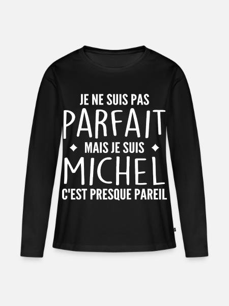 Michel Ein Vorname, eine Haltung Humor Michel - Frauen Premium Bio Langarmshirt - Schwarz