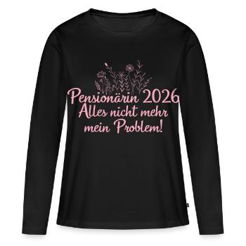 Pensioner 2026 Pension Farewell work colleague - Women's Premium Organic Long Sleeve Shirt - black - Front - Julia (174cm)
