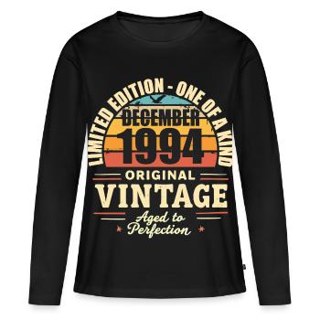 fête d anniversaire décembre 1994 - december 1994 - T-shirt manches longues Premium bio Femme - noir - Devant - Julia (174cm)