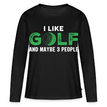 golfe - T-shirt manches longues Premium bio Femme - noir - Devant - Julia (174cm)