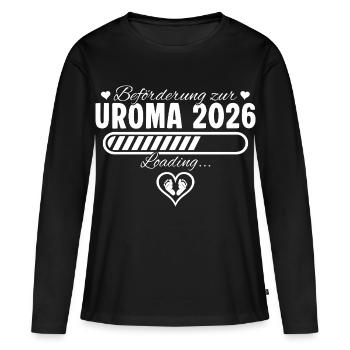 Uroma 2026 Familie Schwangerschaft verkünden - Frauen Premium Bio Langarmshirt - Schwarz - Vorne - Julia (174cm)