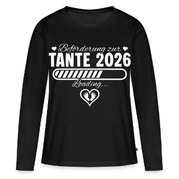 Aunt 2026 Family Pregnancy Announce - Women's Premium Organic Long Sleeve Shirt - black - Front - Julia (174cm)