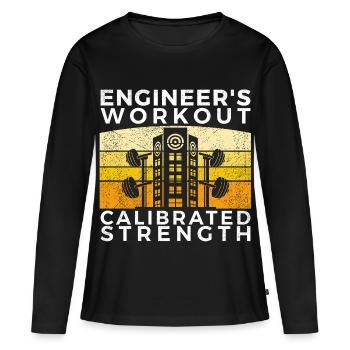 T-shirt Entraînement de l’ingénieur, force calibrée - T-shirt manches longues Premium bio Femme - noir - Devant - Julia (174cm)