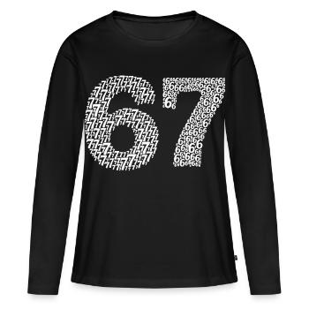 Mème Sixty Seven - T-shirt manches longues Premium bio Femme - noir - Devant - Julia (174cm)
