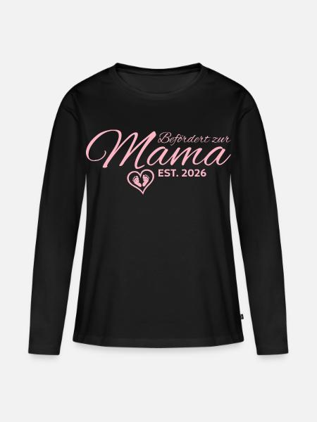 Werdende Mutter 2026 Schwangerschaft verkünden - Frauen Premium Bio Langarmshirt - Schwarz