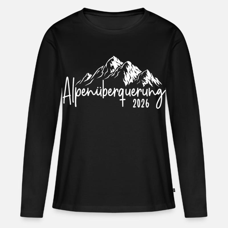 Alpenüberquerung 2026 - Frauen Premium Bio Langarmshirt - Schwarz