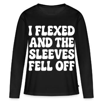 J’ai fléchi et les manches sont tombées - T-shirt manches longues Premium bio Femme - noir - Devant - Julia (174cm)