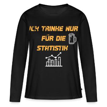 Je ne bois que pour les statistiques - T-shirt manches longues Premium bio Femme - noir - Devant - Julia (174cm)
