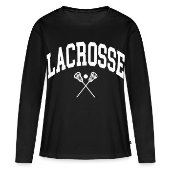 Lacrosse  - Frauen Premium Bio Langarmshirt - Schwarz - Vorne - Julia (174cm)
