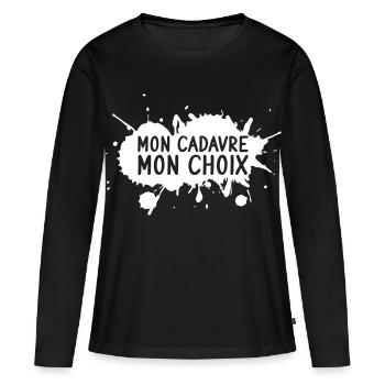 Mon cadavre, mon choix - T-shirt manches longues Premium bio Femme - noir - Devant - Julia (174cm)
