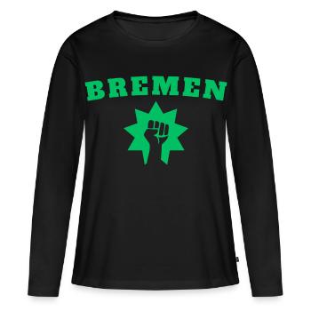 Brême - T-shirt manches longues Premium bio Femme - noir - Devant - Julia (174cm)