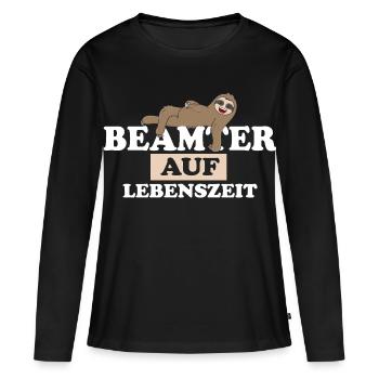 Fonctionnaire à vie - T-shirt manches longues Premium bio Femme - noir - Devant - Julia (174cm)