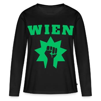 Vienne - T-shirt manches longues Premium bio Femme - noir - Devant - Julia (174cm)