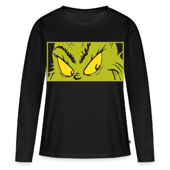 Le Grinch Gros Plan De Son Regard - T-shirt manches longues Premium bio Femme - noir - Devant - Julia (174cm)