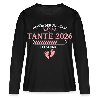 Aunt 2026 Pregnancy Announcement Godmother - Women's Premium Organic Long Sleeve Shirt - black - Front - Julia (174cm)