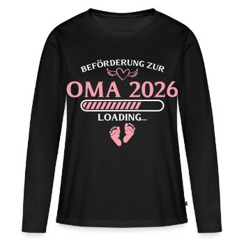 Grandma 2026 Pregnancy Announcement Grandmother - Women's Premium Organic Long Sleeve Shirt - black - Front - Julia (174cm)