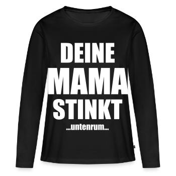 Ta mère pue en dessous en disant - T-shirt manches longues Premium bio Femme - noir - Devant - Julia (174cm)