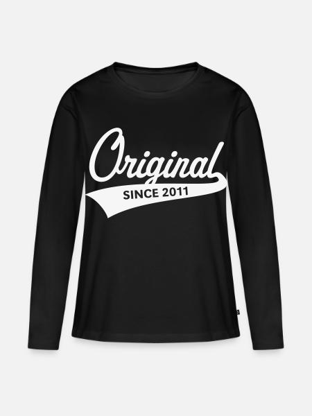 Original Since 2011 (Geburtsjahr, Geburtstag / W) - Frauen Premium Bio Langarmshirt - Schwarz
