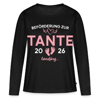 Aunt 2026 Pregnancy Announcement Sister - Women's Premium Organic Long Sleeve Shirt - black - Front - Julia (174cm)