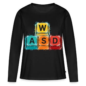 WASD Gaming Buttons - Women's Premium Organic Long Sleeve Shirt - black - Front - Julia (174cm)