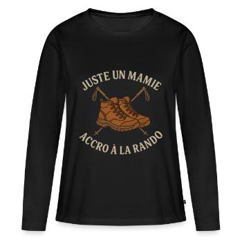 Humor Hiking Gift Granny Hiker - Women's Premium Organic Long Sleeve Shirt - black - Front - Julia (174cm)
