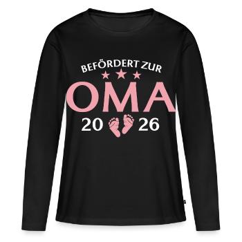 Grand-mère 2026 promue grand-mère - T-shirt manches longues Premium bio Femme - noir - Devant - Julia (174cm)