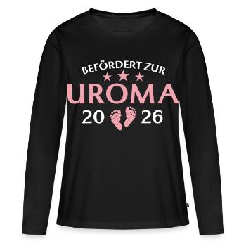 Urgroßmutter 2026 Befördert zur Uroma - Frauen Premium Bio Langarmshirt - Schwarz - Vorne - Julia (174cm)