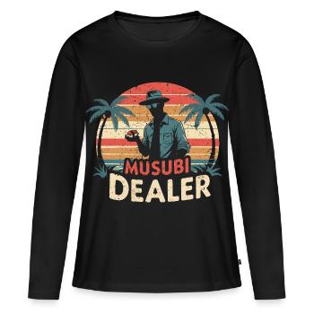 Revendeur Musubi - T-shirt manches longues Premium bio Femme - noir - Devant - Julia (174cm)