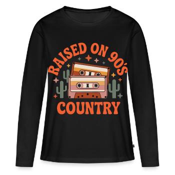 Cassette hip hop enregistrée sur le R&B des années 90 - T-shirt manches longues Premium bio Femme - noir - Devant - Julia (174cm)