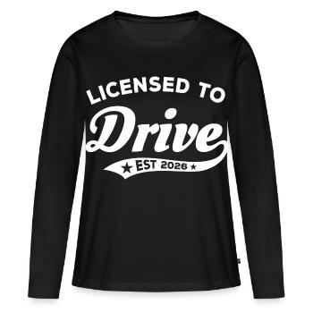 Permis de conduire 2026 - Permis de conduire - T-shirt manches longues Premium bio Femme - noir - Devant - Julia (174cm)
