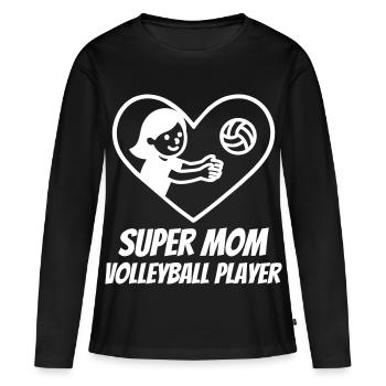 Super Mom Volleyball – Herzspielerin - Frauen Premium Bio Langarmshirt - Schwarz - Vorne - Julia (174cm)