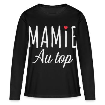 Granny at the Top – Berührende und Familienbotschaft - Frauen Premium Bio Langarmshirt - Schwarz - Vorne - Julia (174cm)