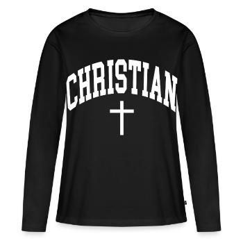 Christ chrétien chrétien chrétiens chrétiens chrétiens - T-shirt manches longues Premium bio Femme - noir - Devant - Julia (174cm)