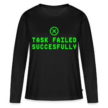 Task Failed Successfully IT Paradoxon - Frauen Premium Bio Langarmshirt - Schwarz - Vorne - Julia (174cm)