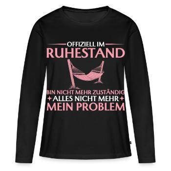 Retraite, adieu, collègue retraité - T-shirt manches longues Premium bio Femme - noir - Devant - Julia (174cm)