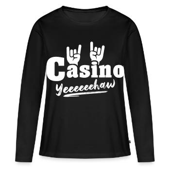 Casino - T-shirt manches longues Premium bio Femme - noir - Devant - Julia (174cm)