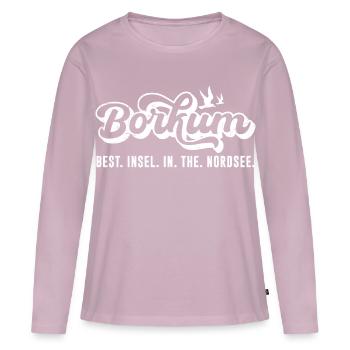 BORKUM BEST INSEL DANS LE NORDSEE Fun - T-shirt manches longues Premium bio Femme - rose poudré - Devant - Julia (174cm)