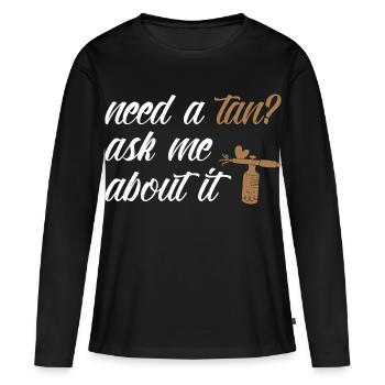 Spray Spray Kit Kit Professionnel pour Artistes de Bronzage - T-shirt manches longues Premium bio Femme - noir - Devant - Julia (174cm)