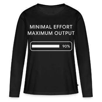 Effort minimum Rendement maximal - T-shirt manches longues Premium bio Femme - noir - Devant - Julia (174cm)